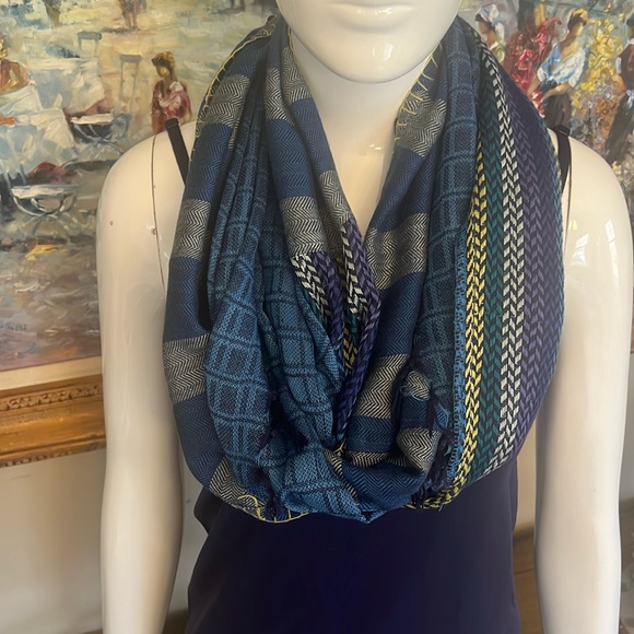 BOHO INFINITY SCARF W/ EMBROIDERY - Picture 1 of 5